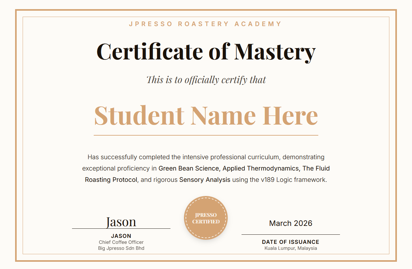 Jpresso Academy Certificate Preview
